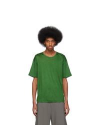 Issey Miyake Men Green Linen T Shirt