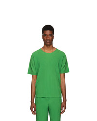 Homme Plissé Issey Miyake Green Pleated T Shirt