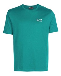 Ea7 Emporio Armani Logo Print Stripe T Shirt