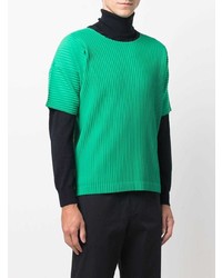 Homme Plissé Issey Miyake Ribbed Round Neck T Shirt