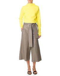 Tibi Structured Mock Neck Cropped Pullover
