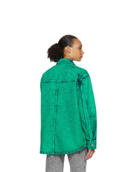 Alexander Wang Green Denim Acid Oversized Shirt
