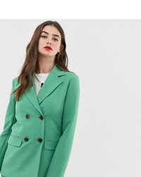 Asos Tall Asos Design Tall Double Breasted Suit Blazer In Sage