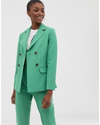 ASOS DESIGN Double Breasted Suit Blazer In Sage