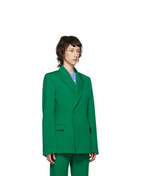 Balenciaga Green Wool Waisted Blazer