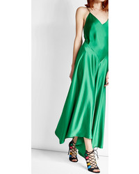 DKNY Satin Dress With Asymmetric Hemline