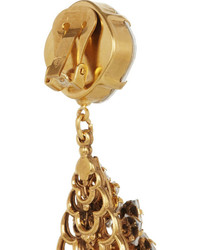 Swarovski Bijoux Heart Gold Plated Crystal Clip Earrings