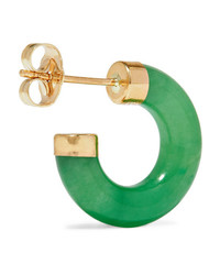 LOREN STEWART Gold Jade Hoop Earrings