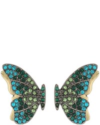 Betsey Johnson Green Tonal Butterfly Studs Earrings Earring