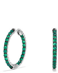 David Yurman Osetra Faceted Green Onyx Hoop Earrings