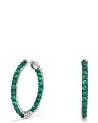 David Yurman Osetra Hoop Earrings With Green Onyx