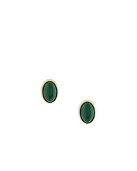 Wouters & Hendrix Gold Oval Malachite Earrings