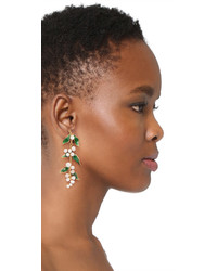 Oscar de la Renta Painted Vine Earrings