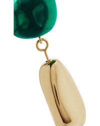Dinosaur Designs Short Mineral Gold Filled Resin Earrings Emerald