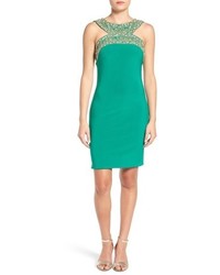 Green Embellished Bodycon Dress