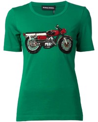 Green Embellished Crew-neck T-shirt