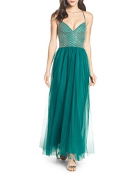 Sequin Hearts Embellished Bodice Gown