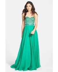 Sherri Hill Embellished Strapless Gown