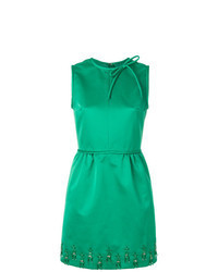 Green Embellished Fit and Flare Dress