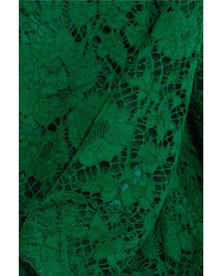 Dolce & Gabbana Crystal Embellished Corded Lace Gown Emerald