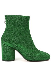 Green Embellished Leather Boots