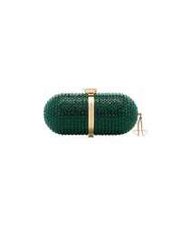 Marzook Green Crystal Embellished Pill Clutch