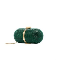 Marzook Green Crystal Embellished Pill Clutch