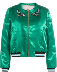 Green Embellished Satin Jacket