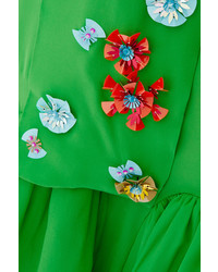 DELPOZO Embellished Silk Georgette Maxi Dress Green