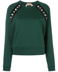 Green Embellished Sweater