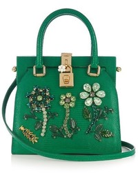 Green Embellished Tote Bag