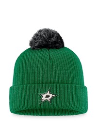 FANATICS Branded Kelly Green Dallas Stars Team Cuffed Knit Hat With Pom At Nordstrom