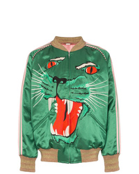 Gucci Tiger Face Embroidered Bomber Jacket
