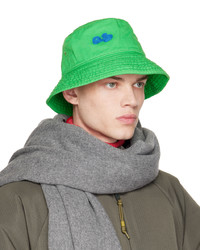 Acne Studios Green Embroidered Bucket Hat