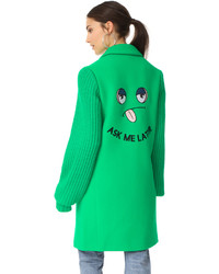 Mira Mikati Ask Me Later Embroidered Knit Sleeve Coat