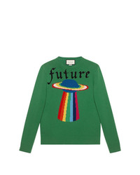 Gucci Wool Sweater With Planet Intarsia