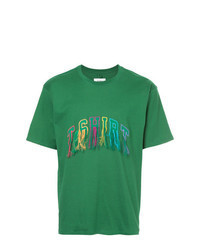Green Embroidered Crew-neck T-shirt