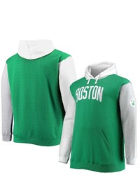 FANATICS Branded Kelly Greenwhite Boston Celtics Big Tall Double Contrast Pullover Hoodie