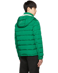 Valentino Green Embroidered Boucl Down Jacket