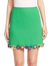Green Embroidered Skirt