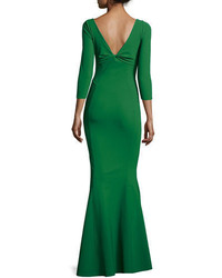Chiara Boni La Petite Robe Custom Collection Saturnnia 34 Sleeve Twist Front Long Gown