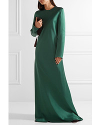 The Row Yulia Silk Satin Gown Forest Green