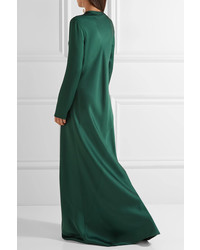The Row Yulia Silk Satin Gown Forest Green