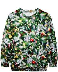ChicNova Christmas Print Pullover Sweatshirt