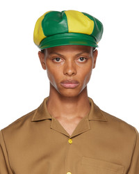 Theophilio Green Yellow Leather Cap