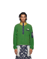 Green Fleece Mock-Neck Sweater