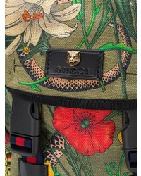 Gucci Flora Snake Print Backpack