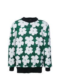 Green Floral Crew-neck Sweater
