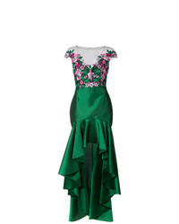 Green Floral Evening Dress