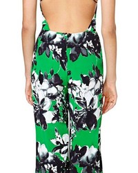 ChicNova Deep V Neck Flower Print Long Jumpsuit With Thin Straps